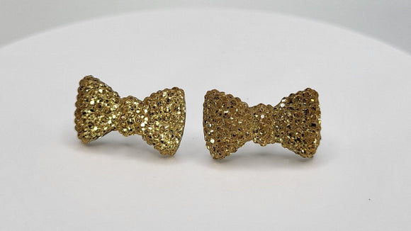 Argentina gold bow stud earrings