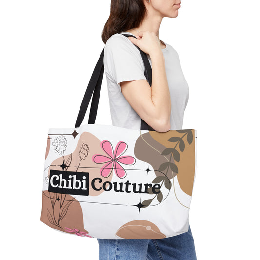 Chibi Couture Minimalist Floral Weekender Tote Bag