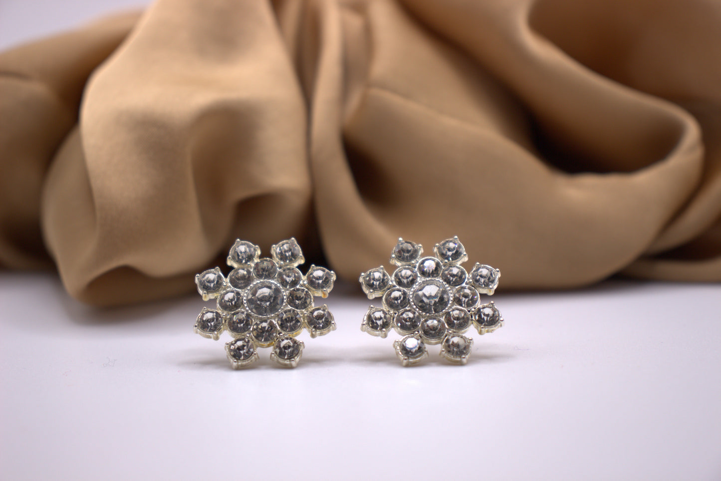 Elsa Stud Earrings-A Snowflake-Inspired Masterpiece of Elegance-Hypoallergenic close up view