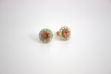 Amber Stud Earrings-A Radiant Elegance in Every Hue-close up view