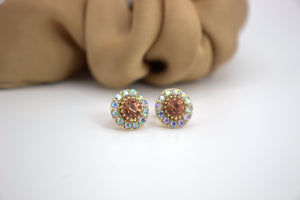 Amber Stud Earrings-A Radiant Elegance in Every Hue-CLOSE UP VIEW