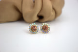 Amber Stud Earrings-A Radiant Elegance in Every Hue-CLOSE UP VIEW