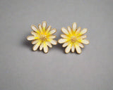 Liana Sunflower Stud Earrings with gold trim