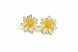 Liana Sun-Kissed Daisy Studs – 14k Gold Plated Enamel Flower Earrings