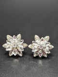 a close up view of Nova Cluster Earrings, these earrings sparkle with Rhinestones