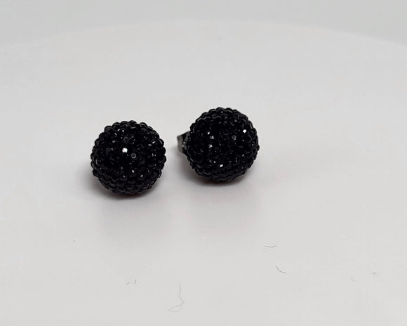Yara Black Stud Earrings-Handcrafted with Care
