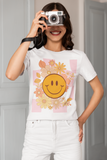 Retro Groovy Smiley Tee-Unisex-Chibi Couture