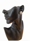 Estella Golden Nectar Studs on a black mannequin dislay