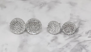 Marble Crystal Stud Earrings ( Titanium Ear Post-Hypoallergenic)-Radiant Beauty with Hypoallergenic Comfort