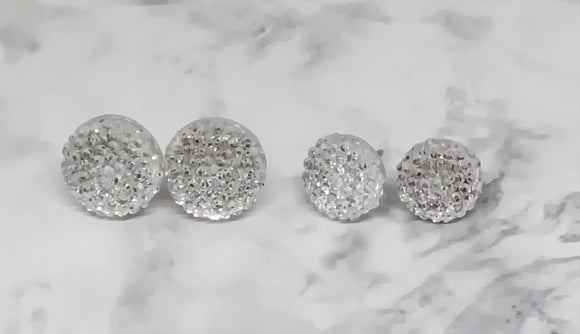 Marble Crystal Stud Earrings ( Titanium Ear Post-Hypoallergenic)-Radiant Beauty with Hypoallergenic Comfort