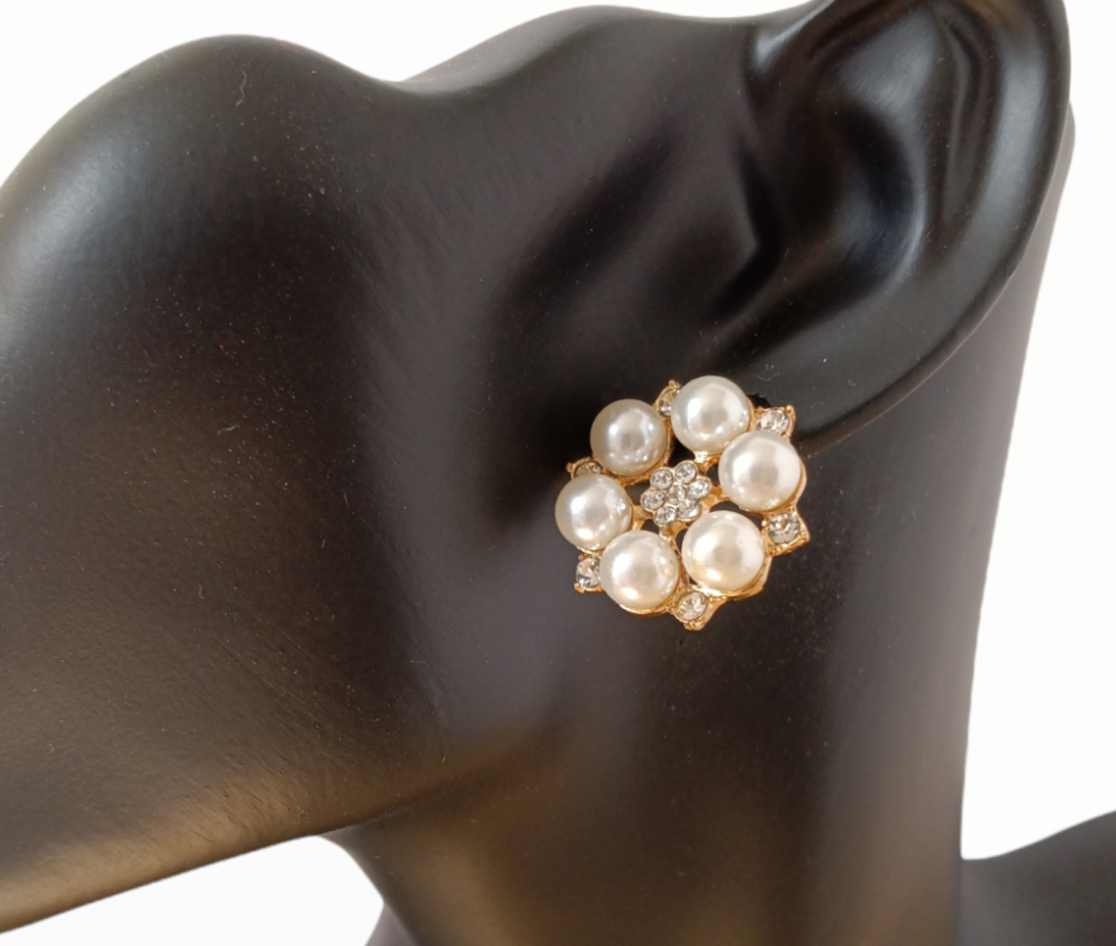 Juliet Stud Earrings-A Blossom of Timeless Elegance close up view on model