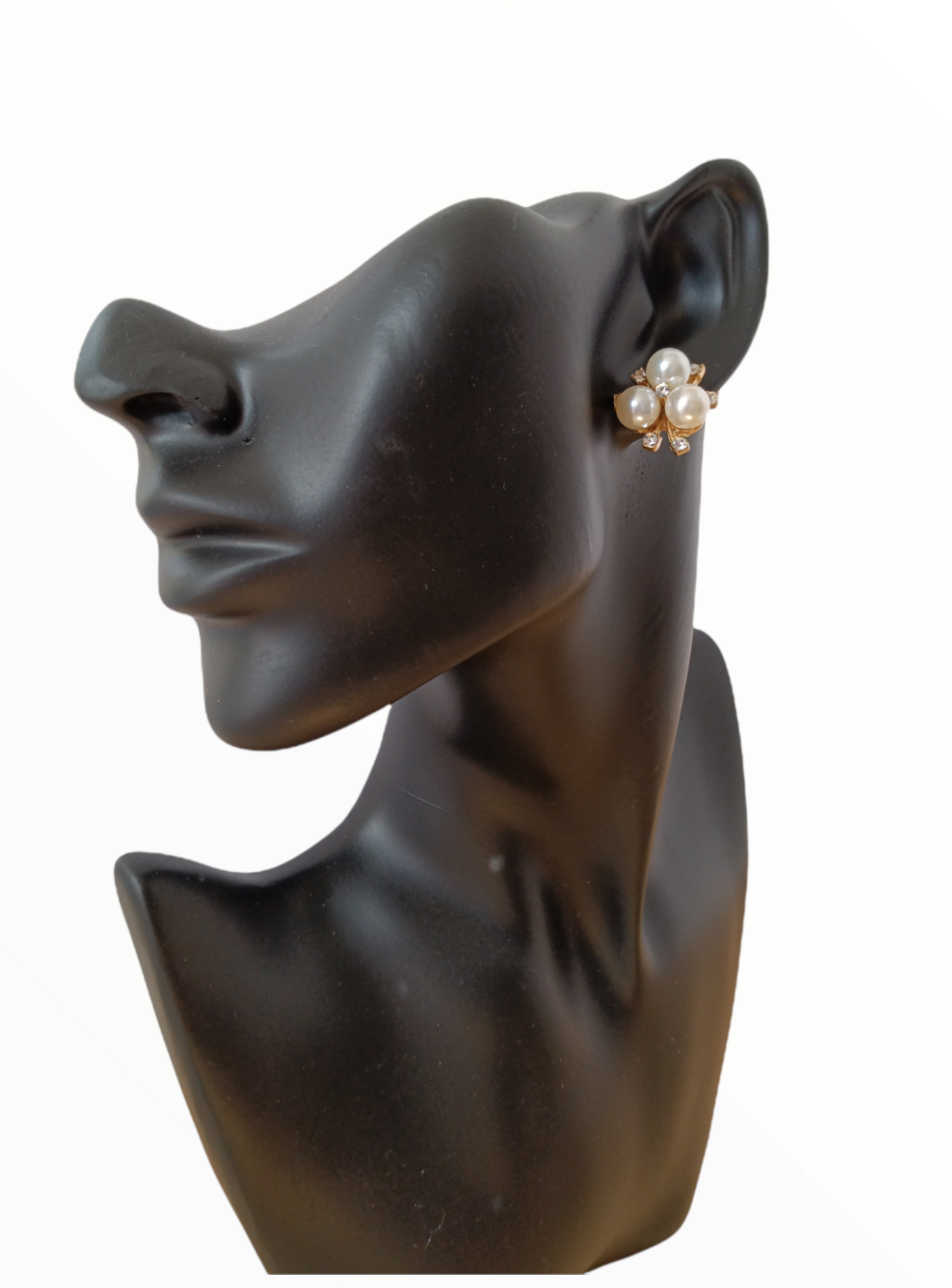 Estella Stud Earrings- The Epitome of Glamour and Elegance close up view on model