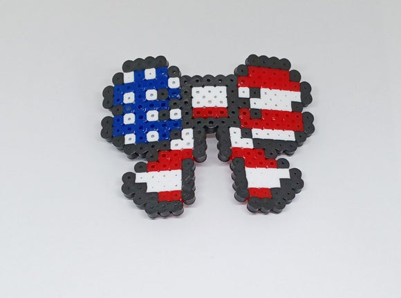 Scarlet Dream Hair Bow-Perler Bead-Handcrafted with Care